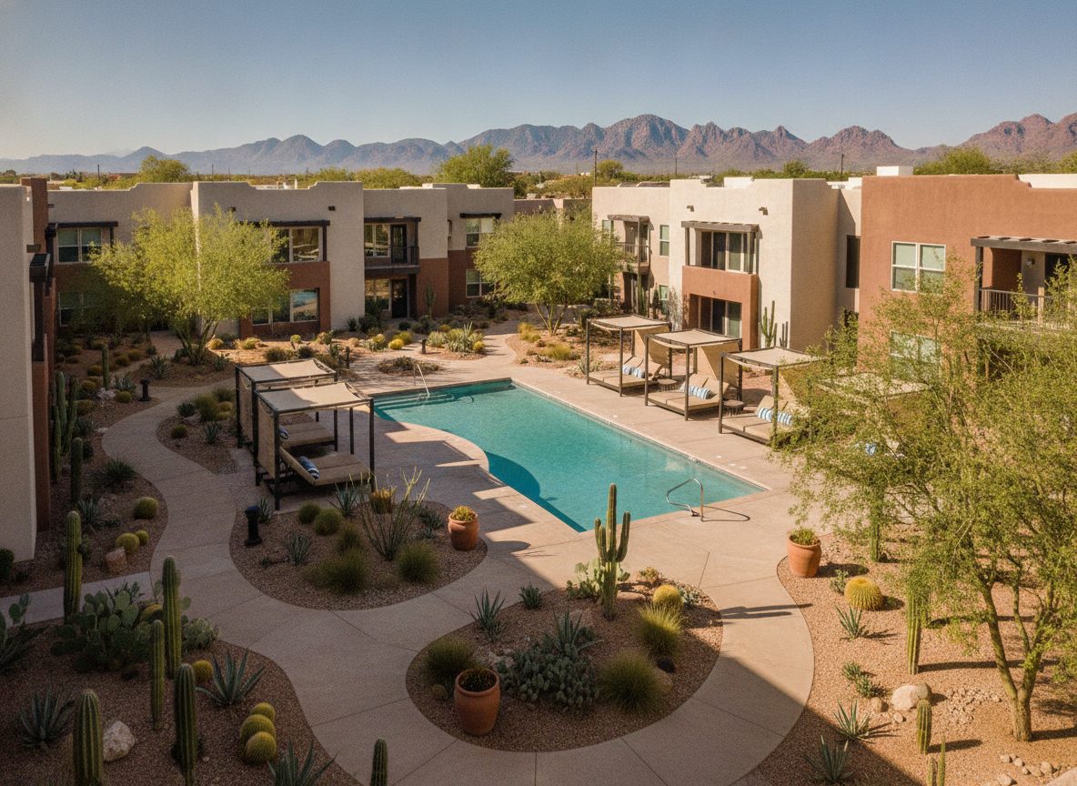 Community courtyard and buildings
